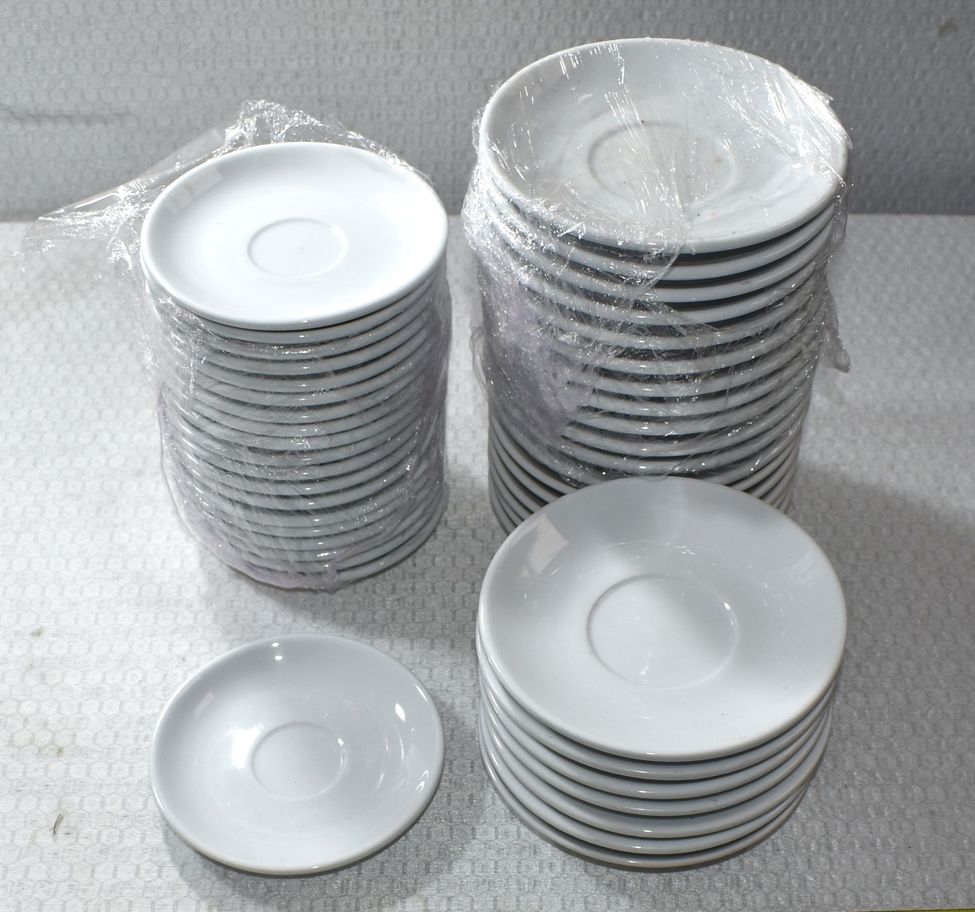 45 x WhitePorcelain Club HouseSaucers - Sizes Include 14cms and 12cms - Image 2 of 3