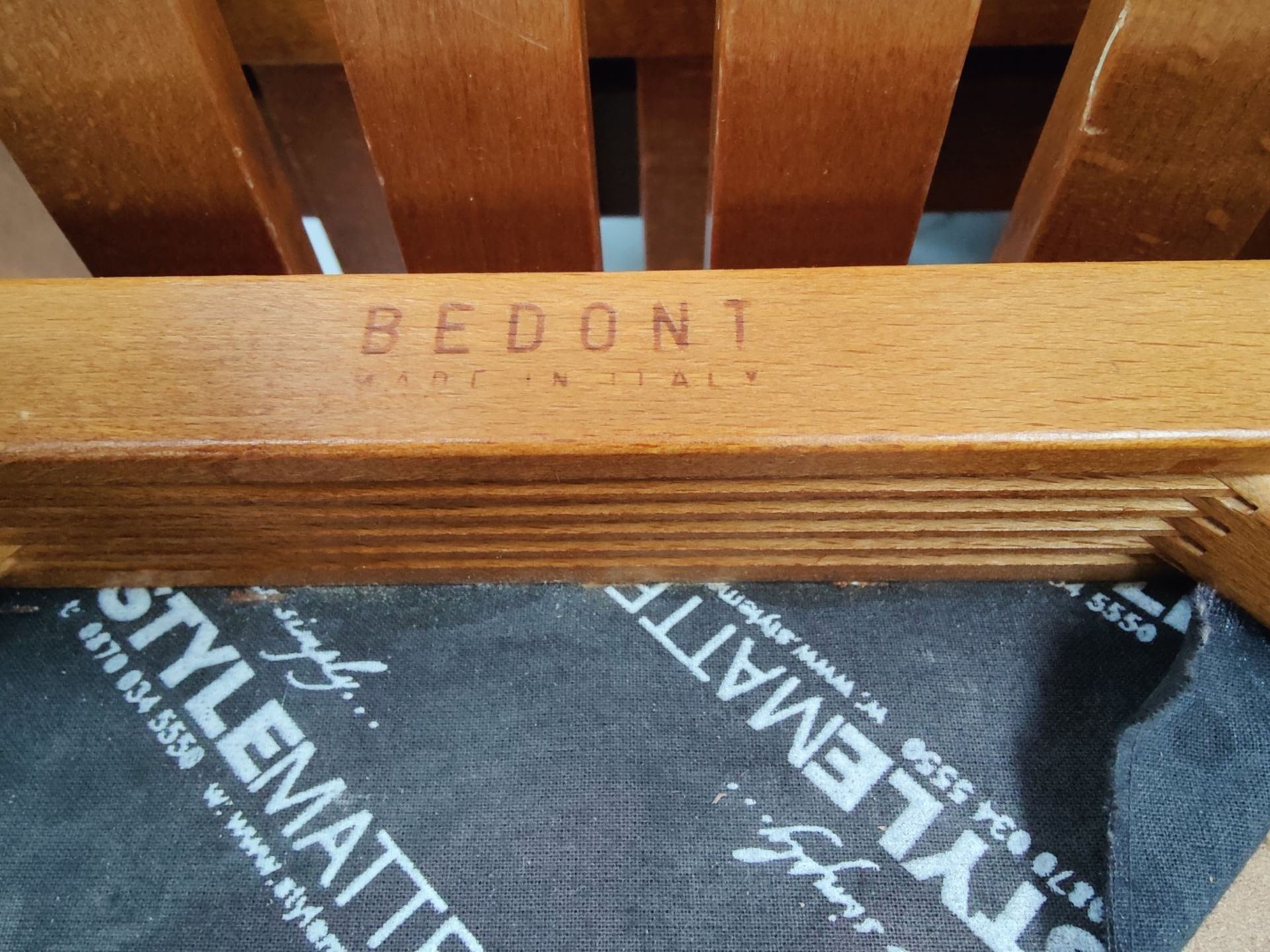 4 x Italian Made 'Bedont' Solid Wood Dining Chairs Featuring Red Leather Seat Pads - Image 4 of 6