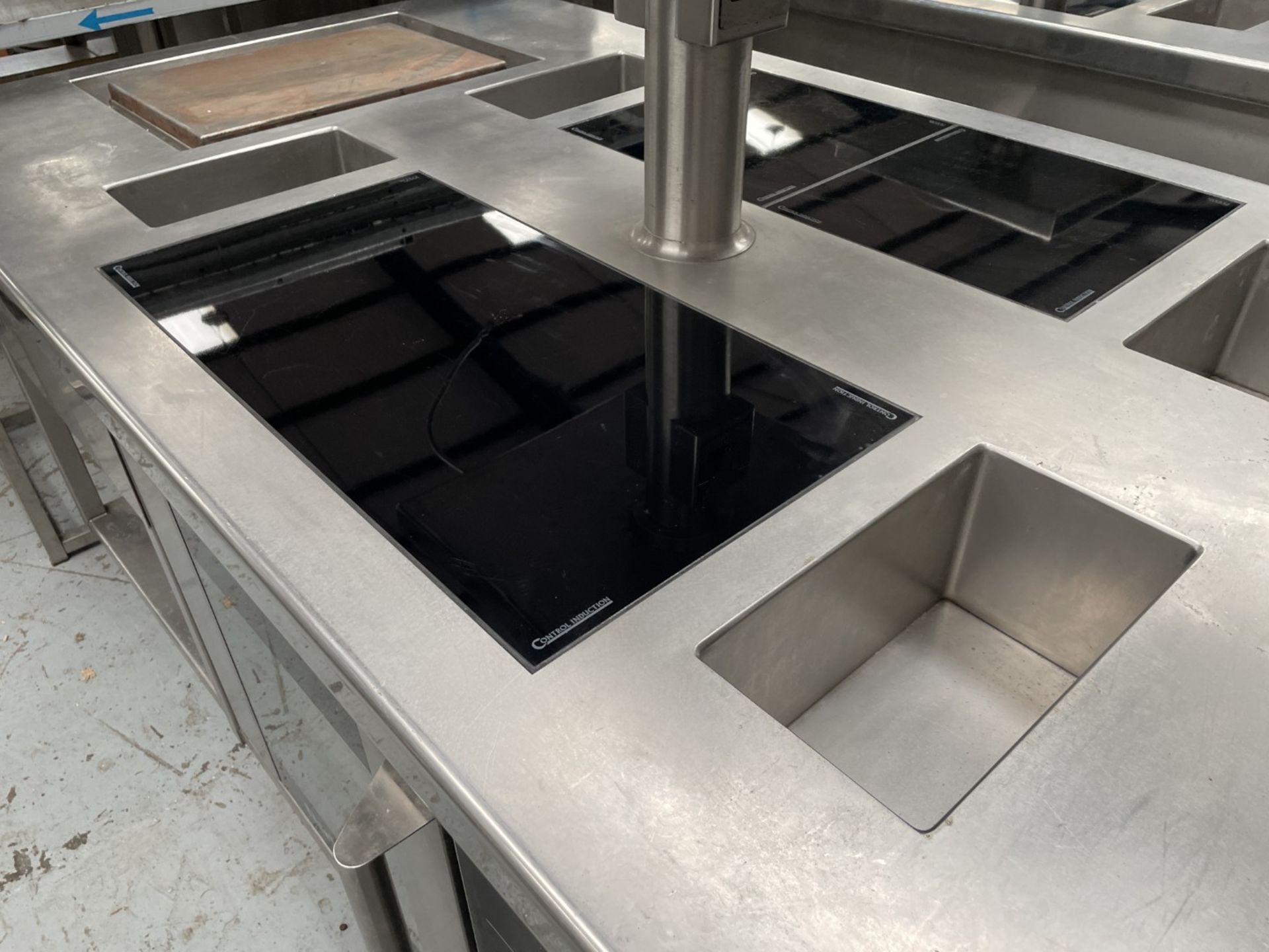 1 x Commercial Central Kitchen Cooking Island Featuring Two Control Induction Cooking Hobs, Blue Sea - Image 20 of 30