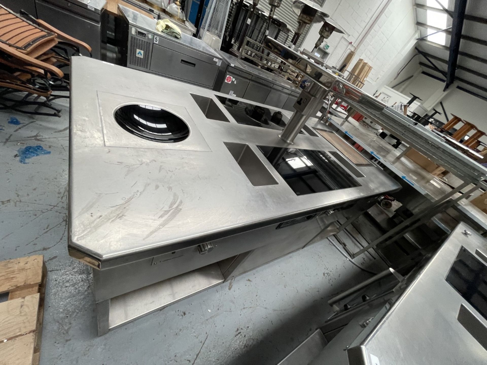 1 x Commercial Central Kitchen Cooking Island Featuring Two Control Induction Cooking Hobs, Blue Sea - Image 4 of 30