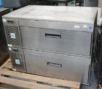 1 x Adande VCS Double Drawer Countertop Fridge Freezer - Dimensions: H x W x D cms - 240v