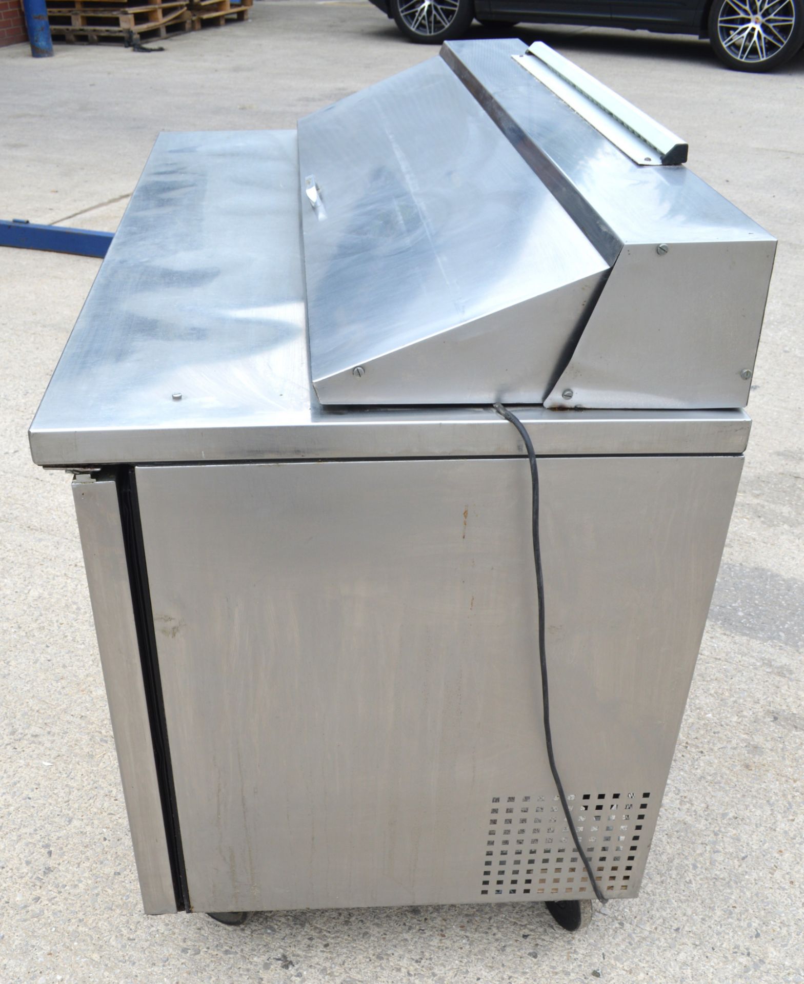 1 x True Refrigeration Two Door Prep Fridge with Pizza Topper - See Description - H112 x W158 x - Image 10 of 17