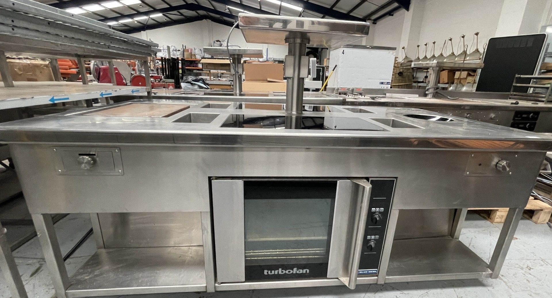 1 x Commercial Central Kitchen Cooking Island Featuring Two Control Induction Cooking Hobs, Blue Sea - Image 19 of 30