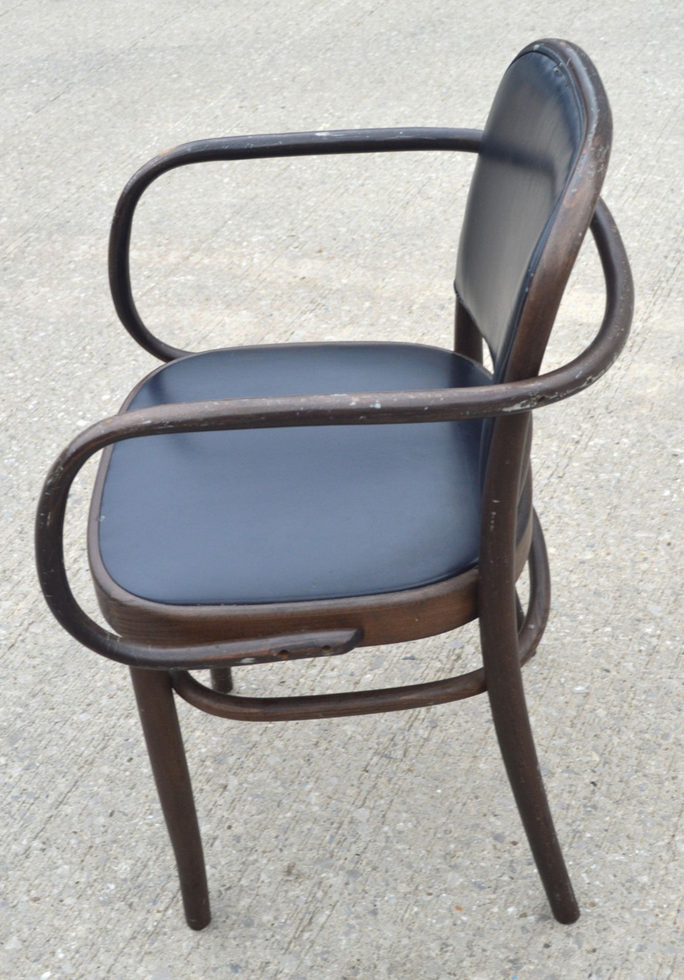 11 x Bentwood 'Gustav Adolf Schneck Style' Dining Chairs - Features Black Seat Pads and Fabric Backs - Image 5 of 12