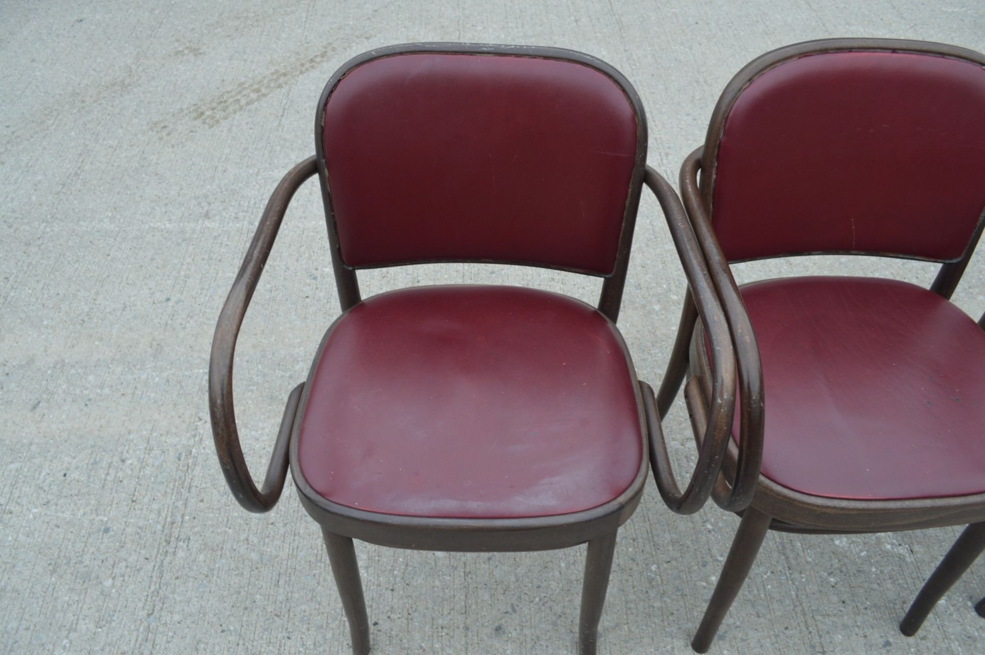 11 x Bentwood 'Gustav Adolf Schneck Style' Dining Chairs - Features Red Seat Pads and Fabric Backs - Image 2 of 17