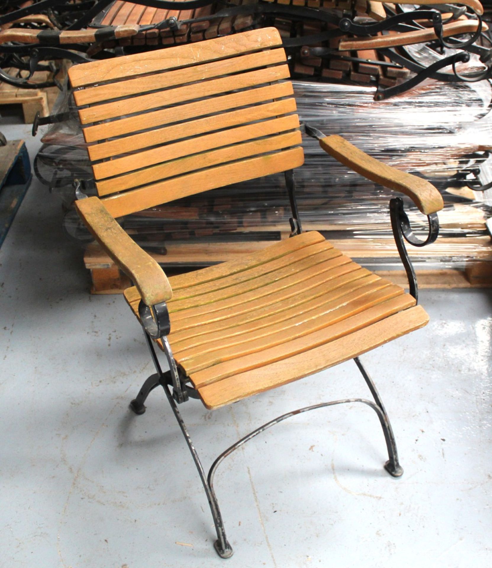 4 x Fontenay Garpa Outdoor Belle Époque Style Folding Garden Chairs - Teak Wood with a Steel Folding