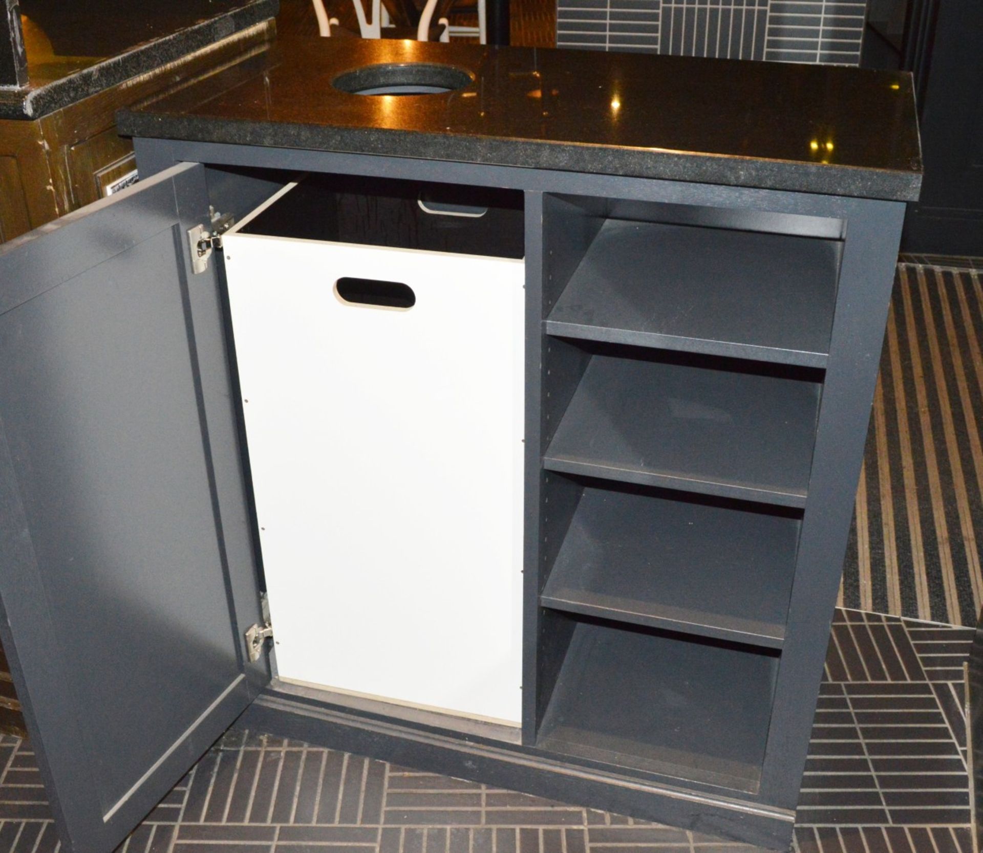 1 x Waiter Station Featuring a Bespoke Tiled Finish, Granite Top,Bin Chute and Pull Out Waste Bin - Image 3 of 4