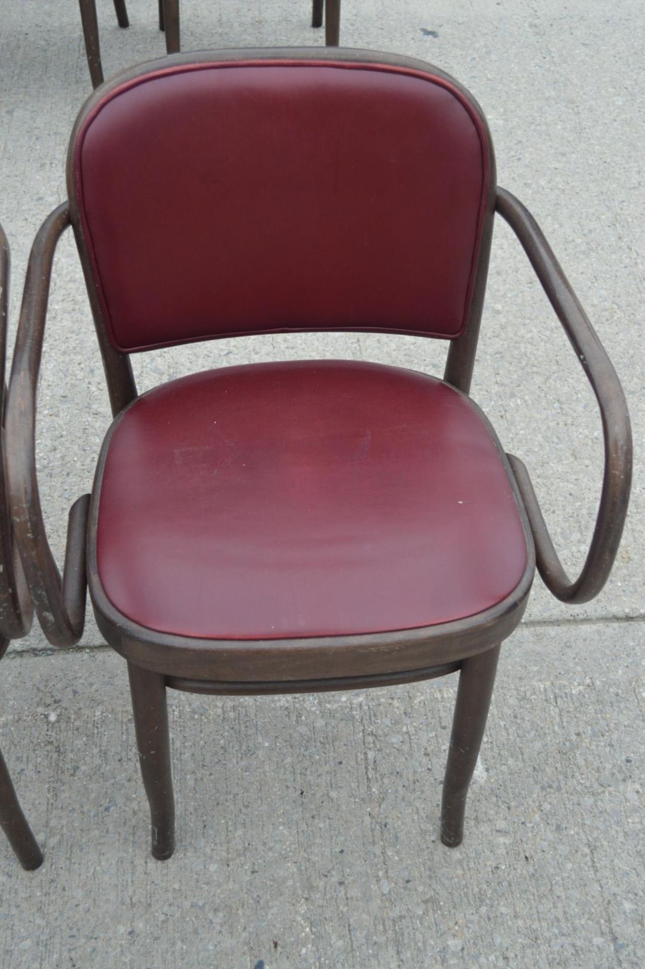 11 x Bentwood 'Gustav Adolf Schneck Style' Dining Chairs - Features Red Seat Pads and Fabric Backs - Image 17 of 17