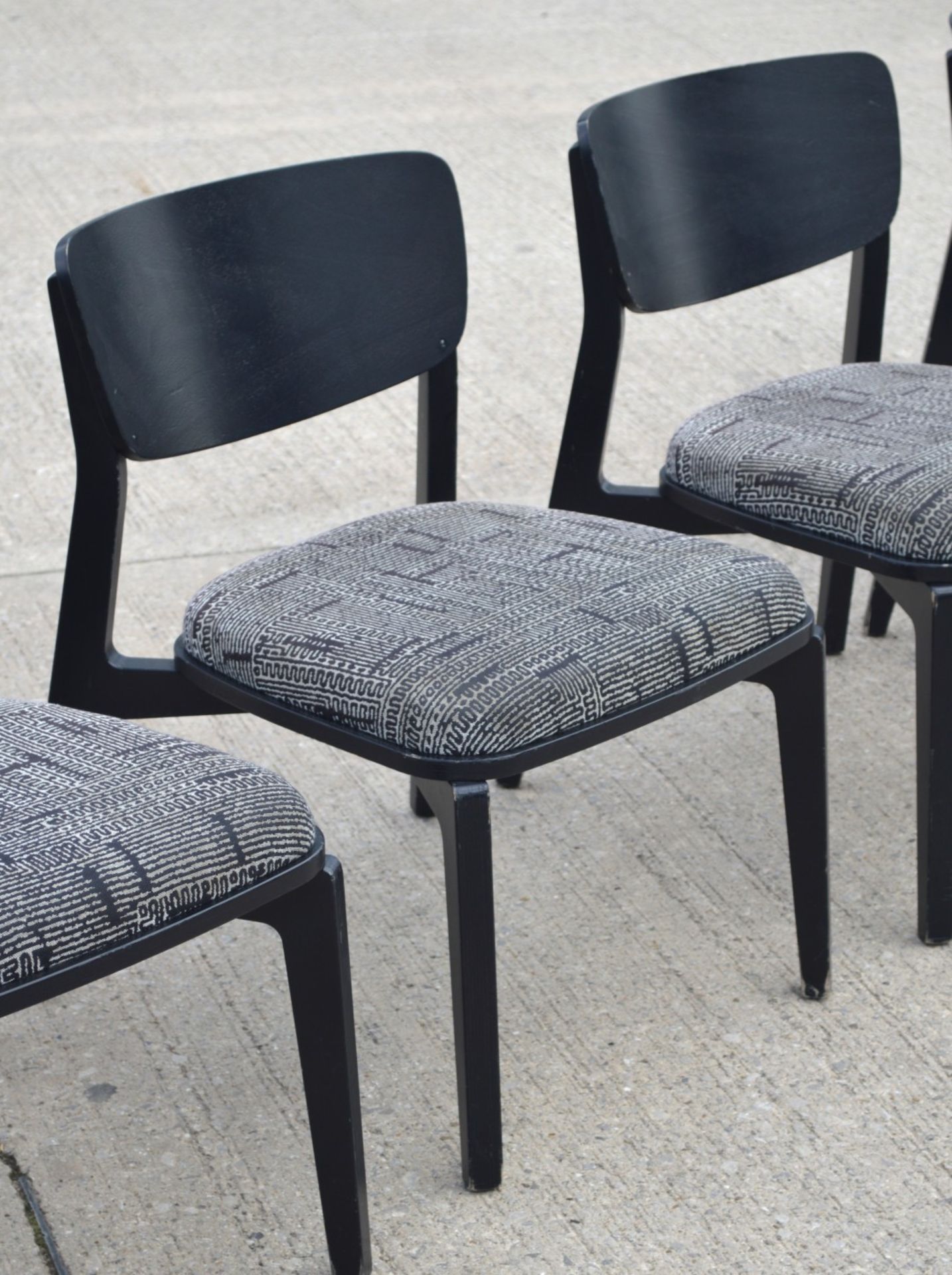 10 x Retro Style Restaurant Dining Chairs Featuring a Black Finish and Padded Seat Pads - Image 12 of 19