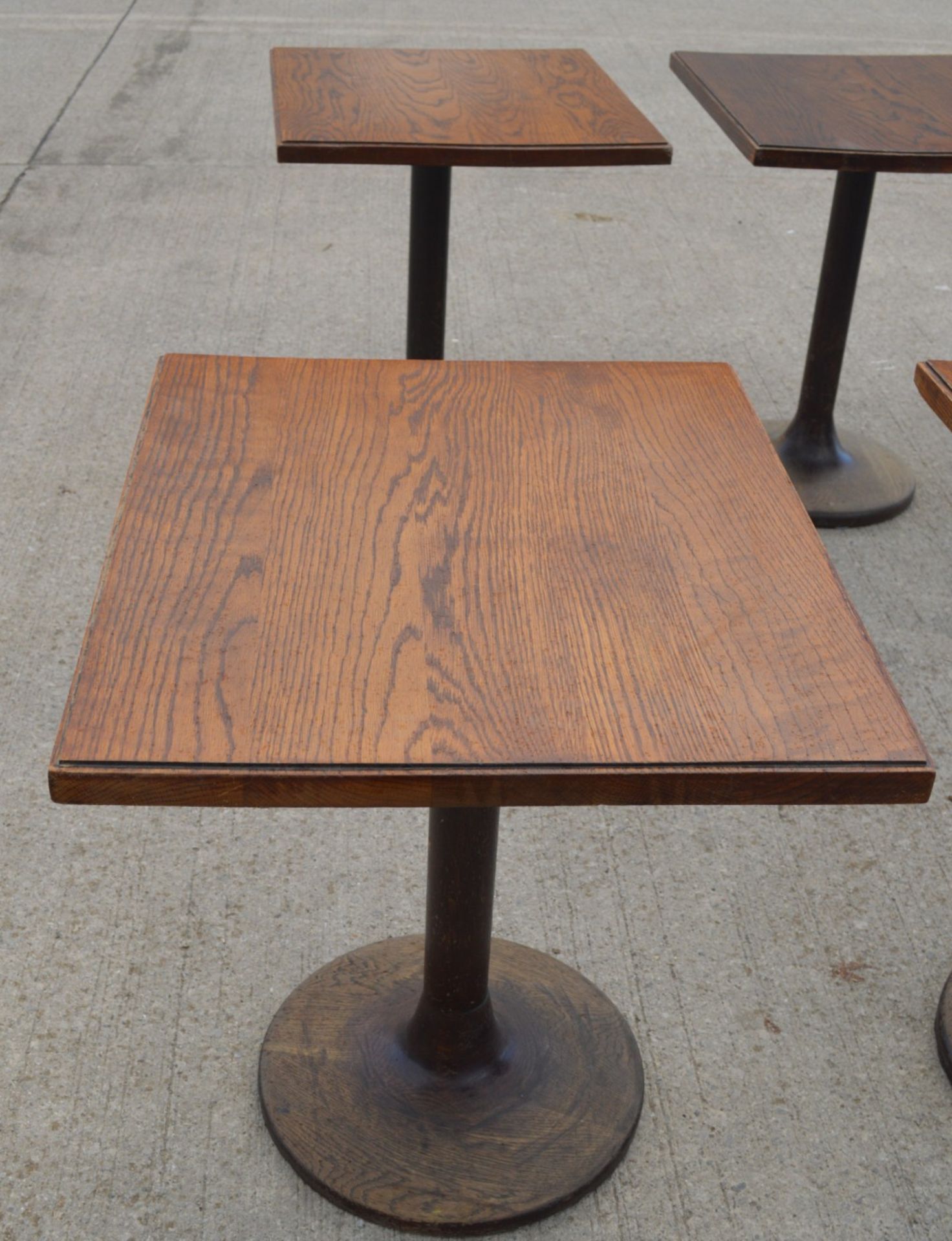 1 x Restaurant Dining Table - Oak Wooden Top with Wooden Pedestal Base - Dimensions: H76 x W70 x D60 - Image 13 of 20