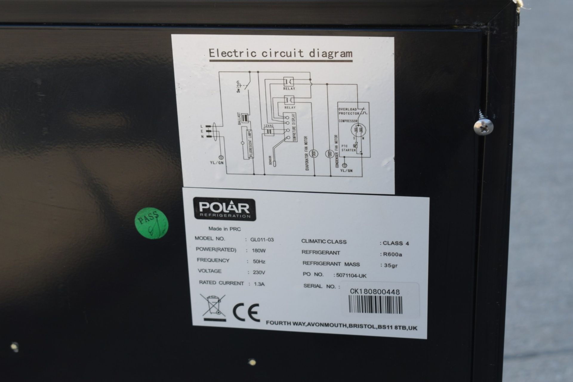 1 x Polar Single Door Backbar Drinks Fridge - Model GL011-03 - Image 2 of 5