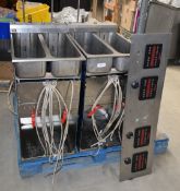 2 x Valentine Evo Integrated Twin Commercial Fryers with Control Panel - Model: VC2200T ELP