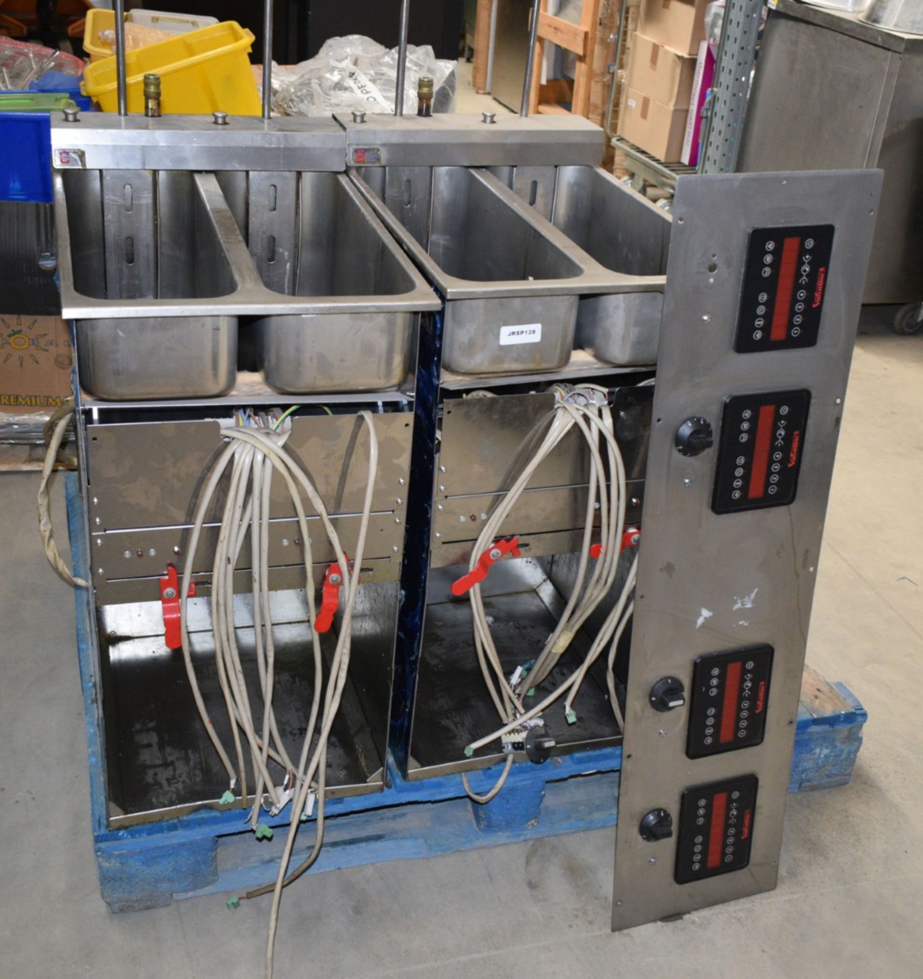 2 x Valentine Evo Integrated Twin Commercial Fryers with Control Panel - Model: VC2200T ELP