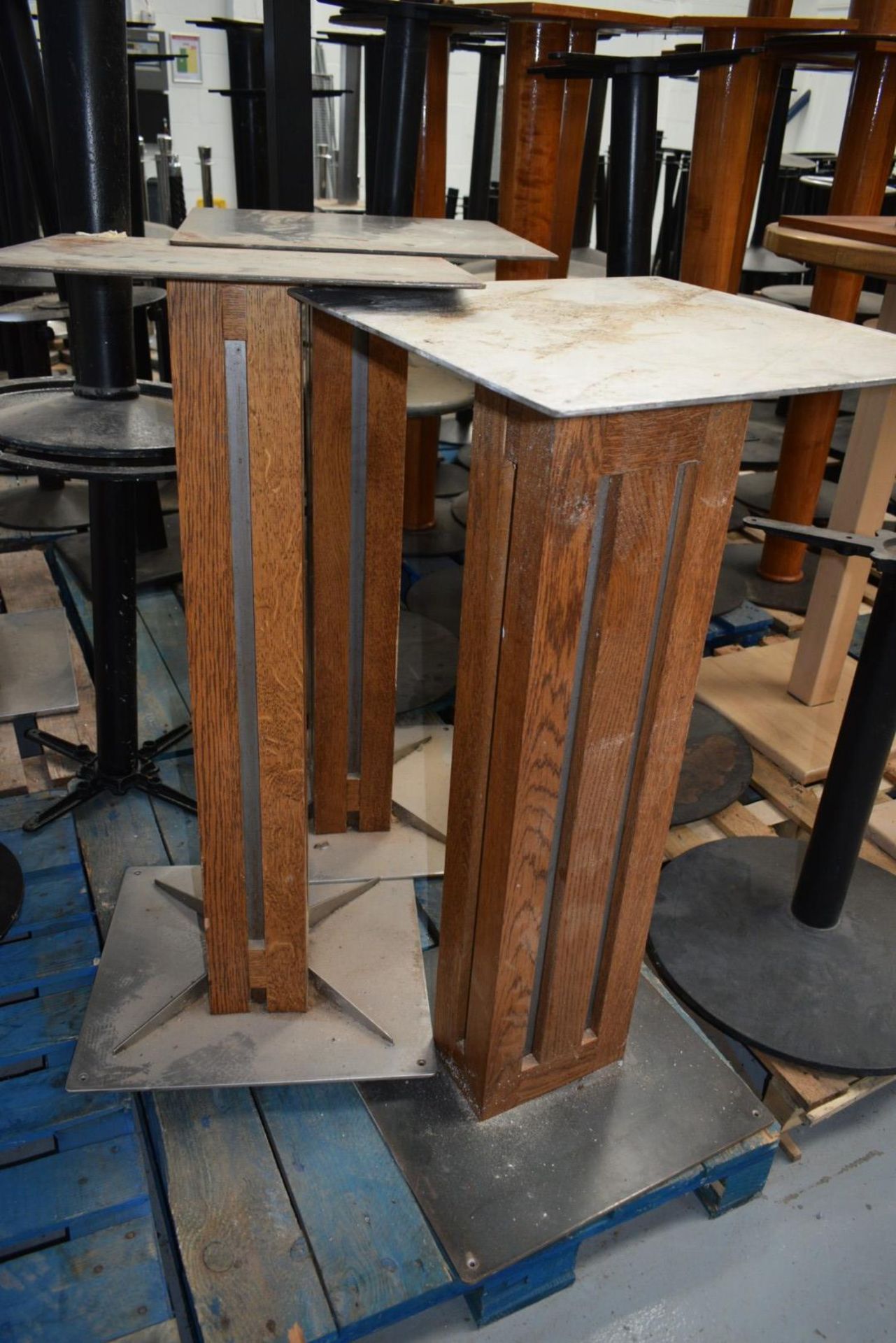 4 x Bar Table Pedestals - Dimensions: H103cm with a 50x50cm Top - Image 3 of 6