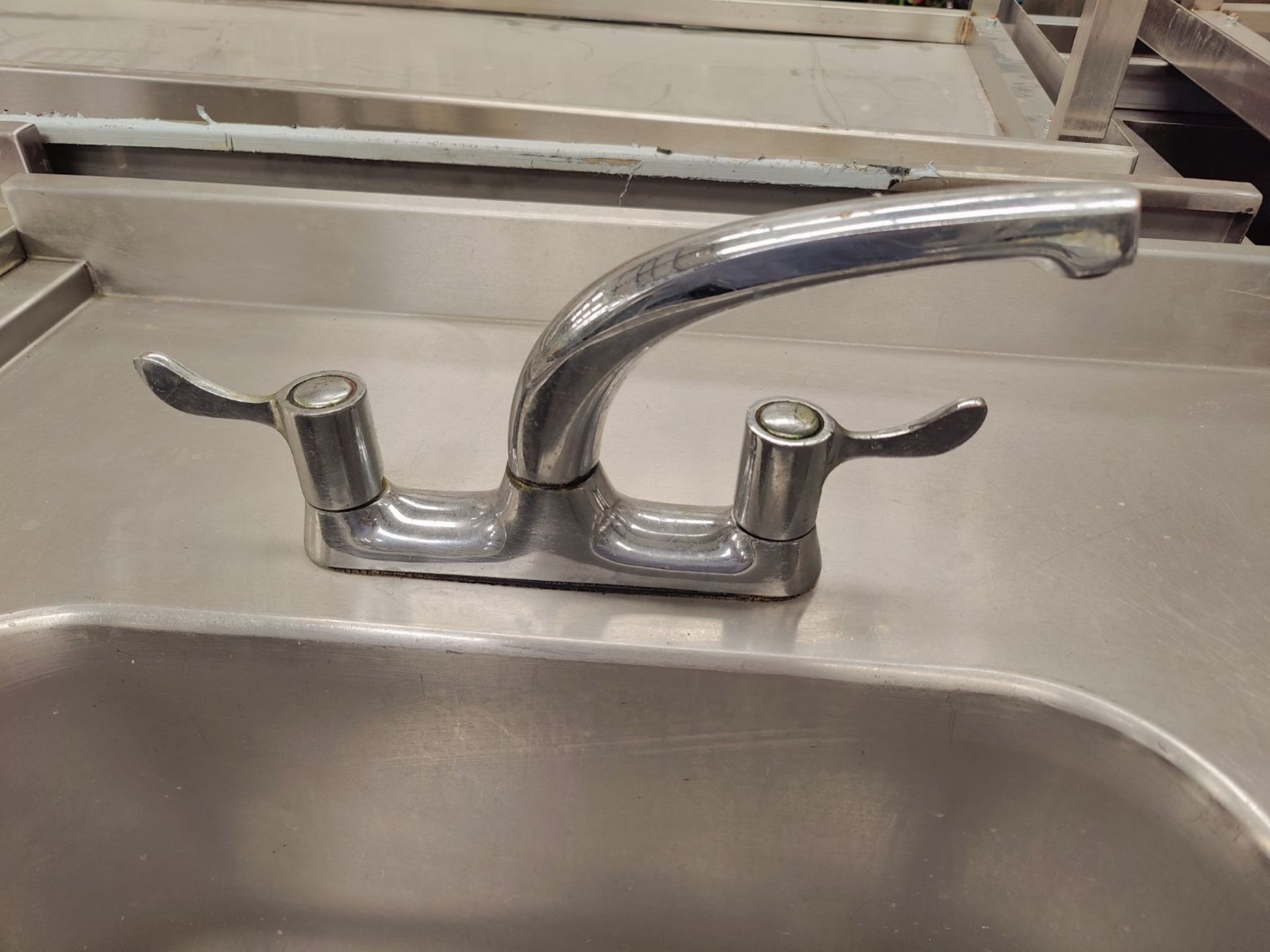 1 x Stainless Steel Twin Bowl Wash Unit Features Two Large Sink Bowls, Mixer Taps, None Drip Surface - Image 5 of 6