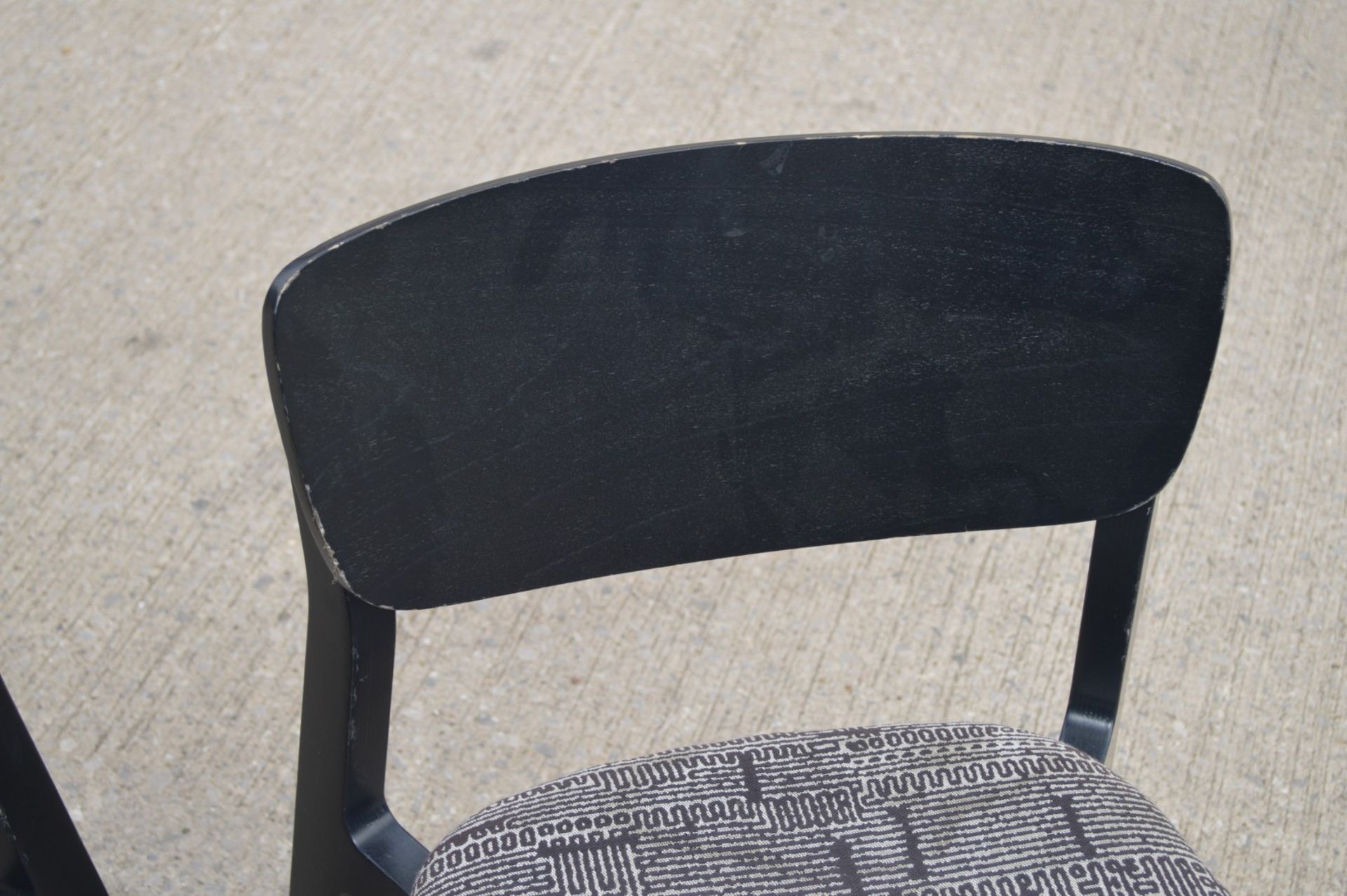 10 x Retro Style Restaurant Dining Chairs Featuring a Black Finish and Padded Seat Pads - Image 10 of 19