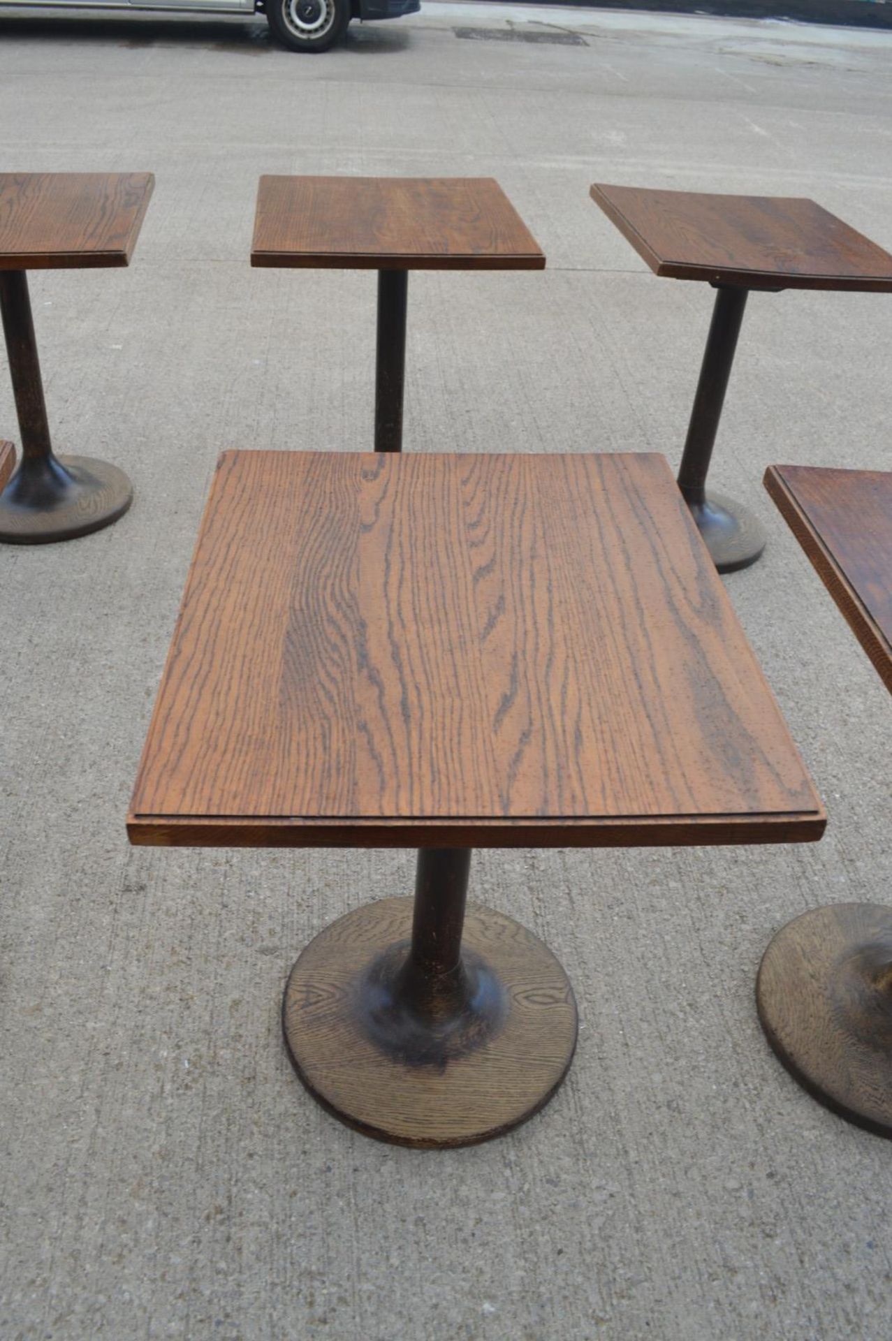 1 x Restaurant Dining Table - Oak Wooden Top with Wooden Pedestal Base - Dimensions: H76 x W70 x D60 - Image 11 of 20