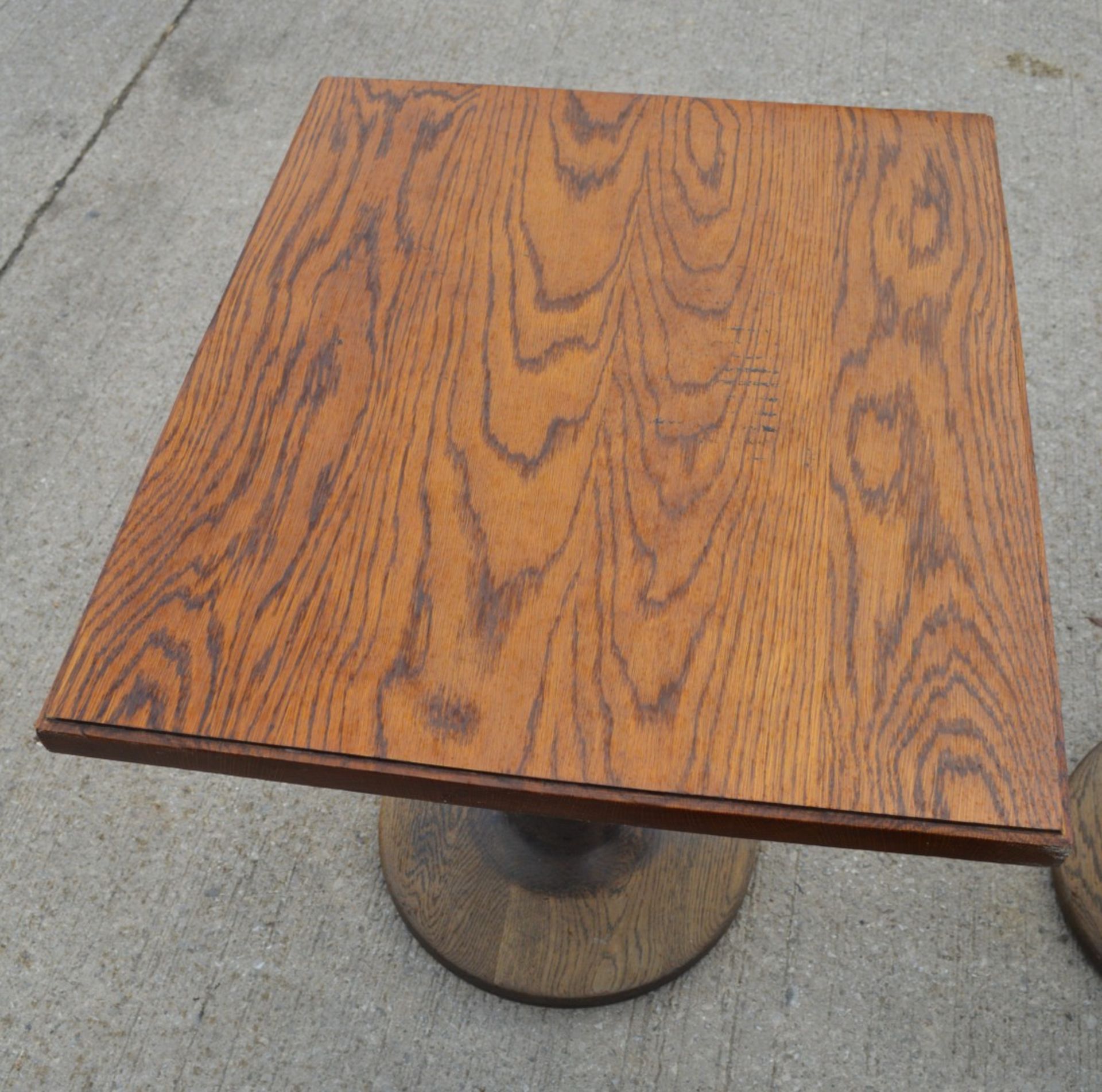1 x Restaurant Dining Table - Oak Wooden Top with Wooden Pedestal Base - Dimensions: H76 x W70 x D60 - Image 9 of 20