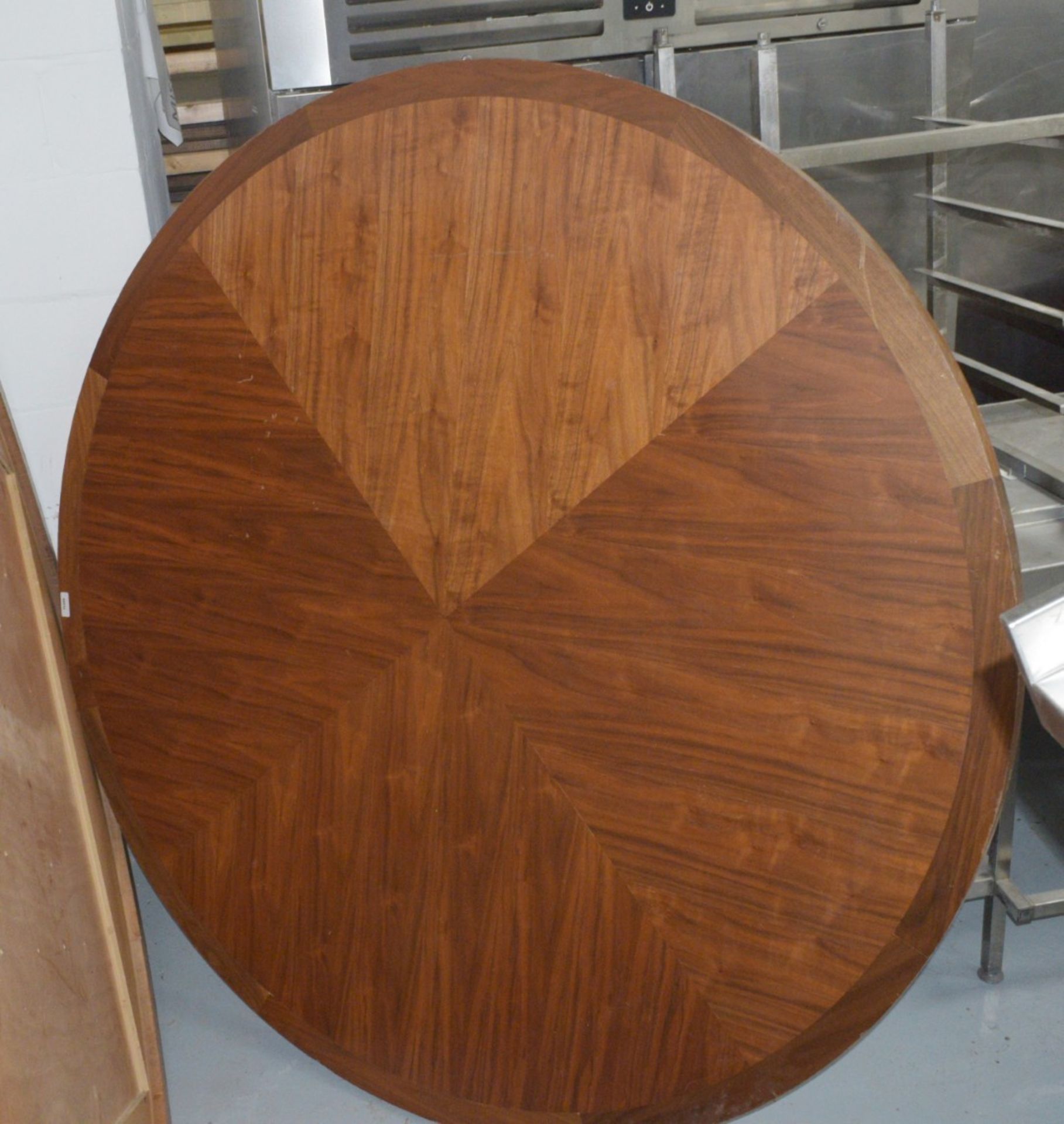 1 x Banqueting 1.8m Quarter Bookmatched Walnut Veneer Restaurant Table Top - Image 2 of 3
