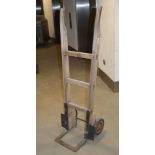 1 x Vintage Wooden Sack Truck with 8 Inch Wheels - Dimensions: H135 x W44 x D31/20 cms