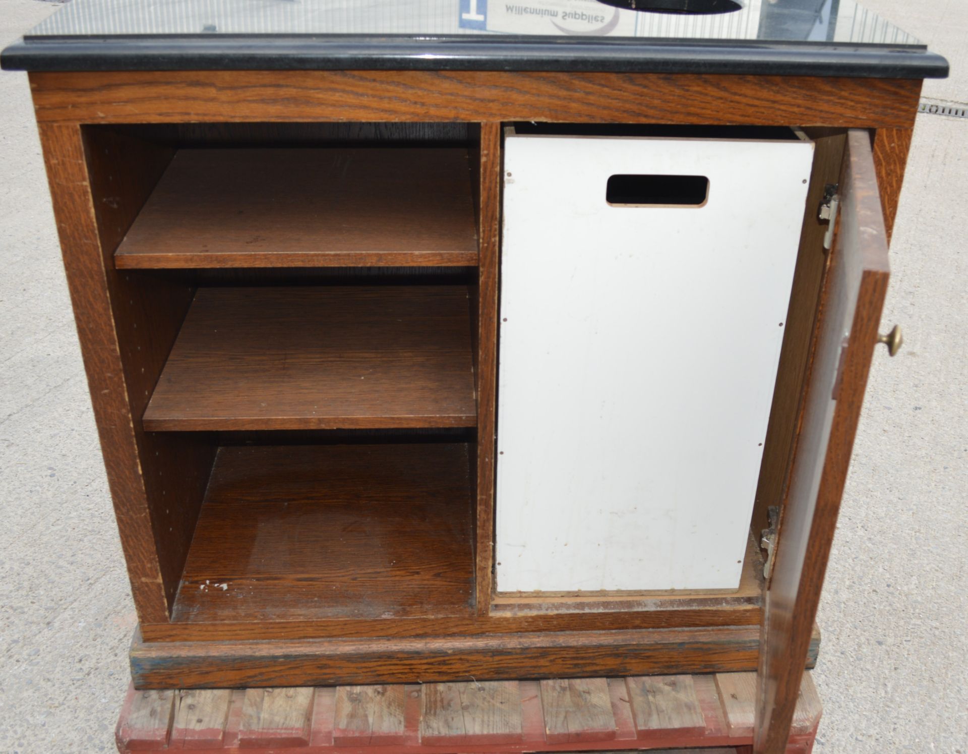 1 x Restaurant Waiter Station Featuring a Bin Chute with Removable Waste Bin, Granite Top, Storage - Image 3 of 10