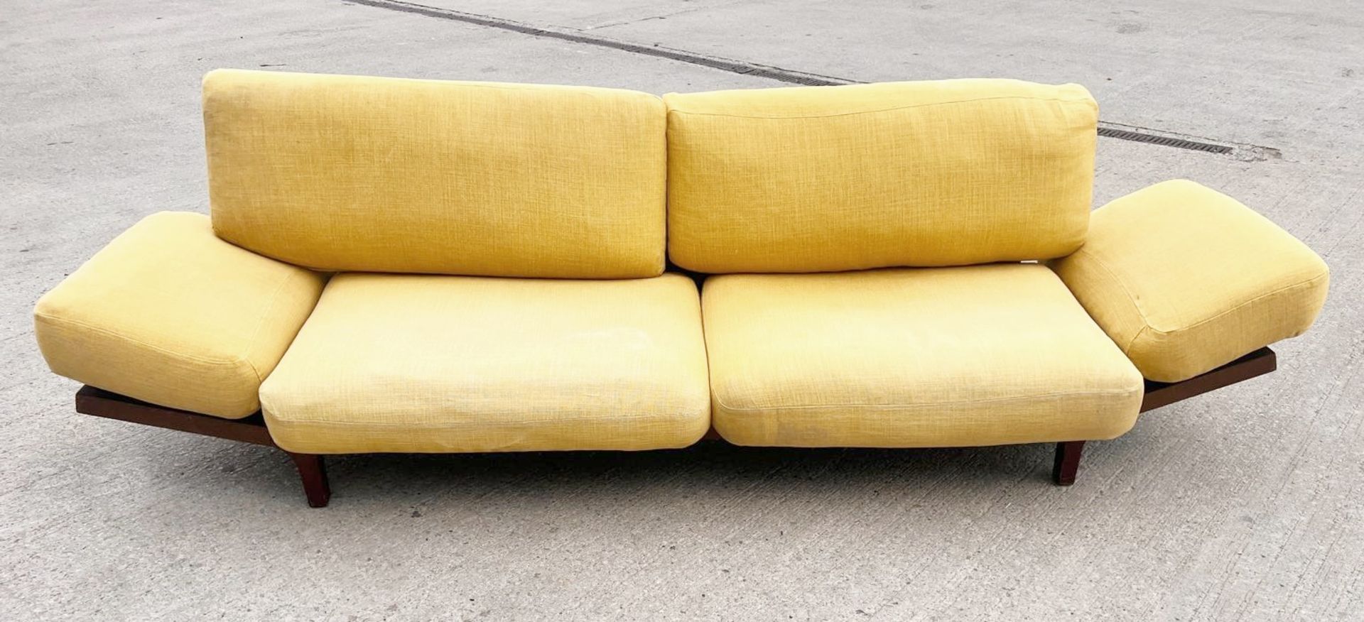 1 x Vintage-inspired Danish-style Low Profile 2.7-Metre Long Commercial Wooden Lounge Sofa - Image 14 of 21