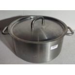 2 x Large Cooking Pans with Handles and Lids - Dimensions: H18 x W38 cms