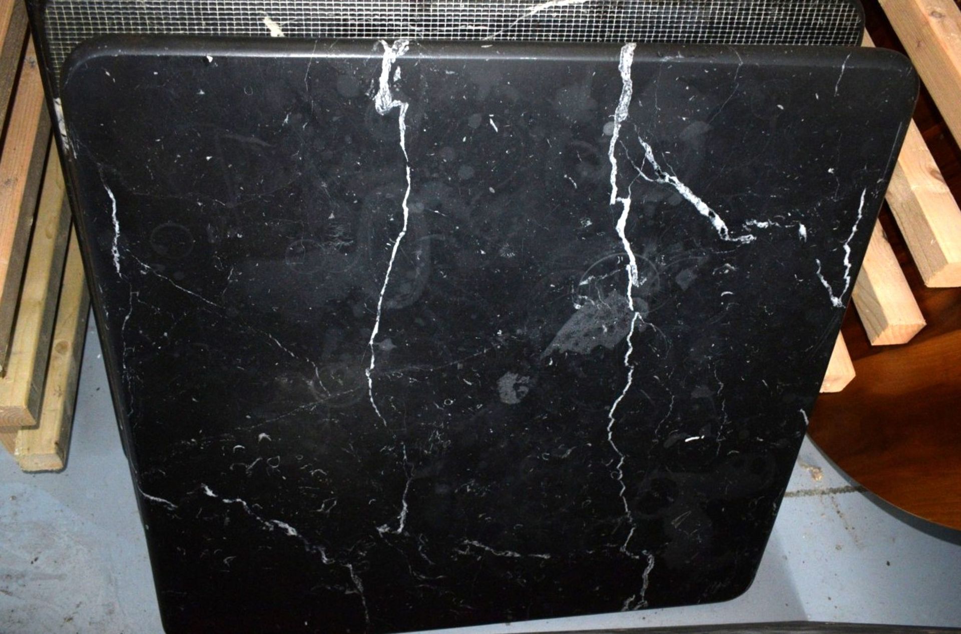 6 x Marble Restaurant Table Tops - Dimensions: 68x68 cms - Removed from a Restaurant Environment