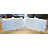 2 x Audac Ateo 6 Professional Speakers with Wall Mounts - White Finish