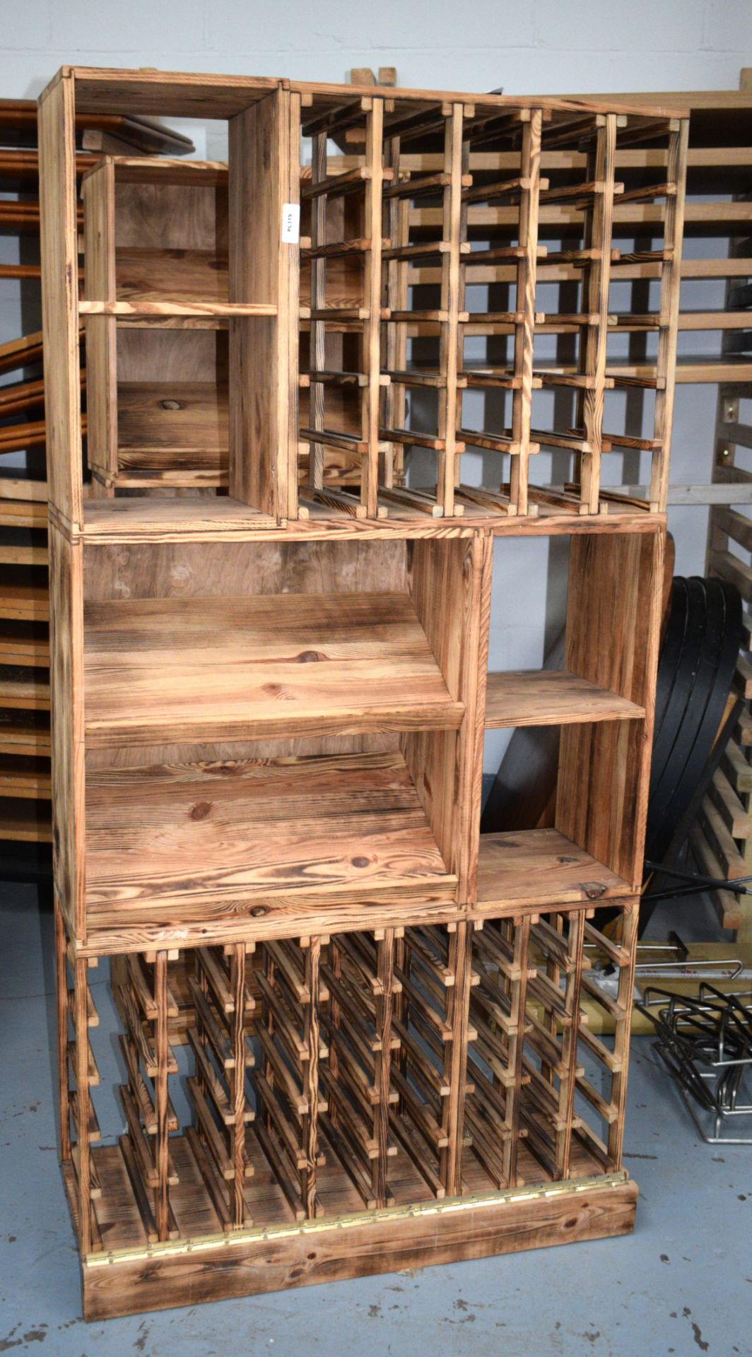 1 x Upright Wine Bottle Display Cabinet Plus Three Matching Bottle Shelf Units - Features Bottle - Image 6 of 7