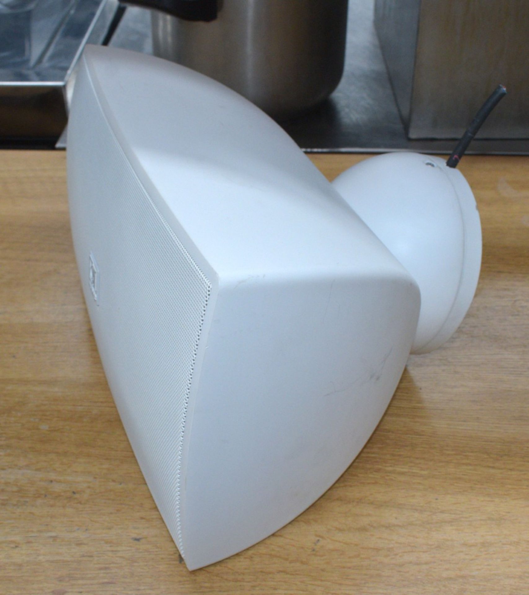 2 x Audac Ateo 6 Professional Speakers with Wall Mounts - White Finish - Image 2 of 3