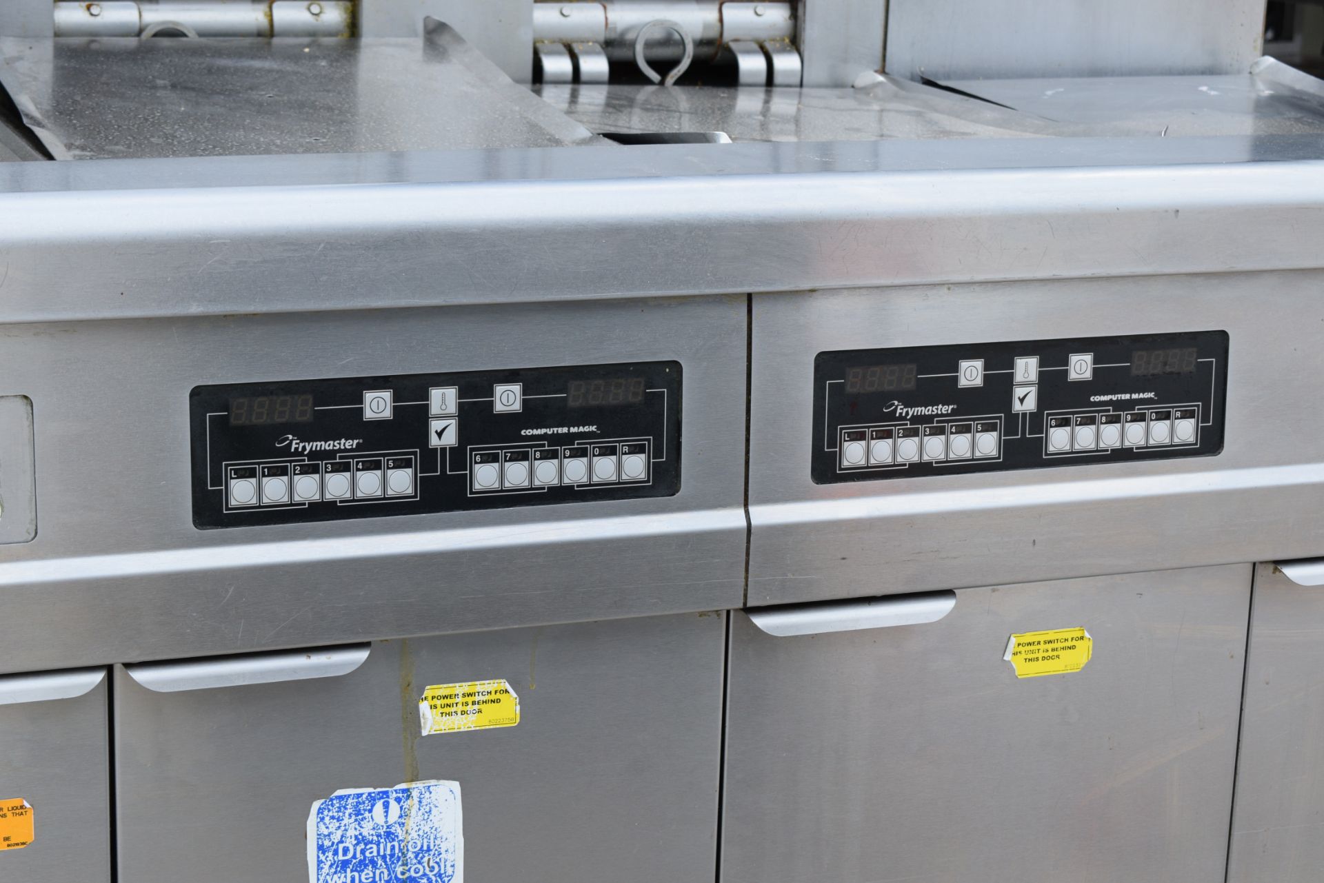 1 x Frymaster Twin Double Tank Electric 3 Phase Fryer with Built in Filtration and Chip Warmers - Image 13 of 14