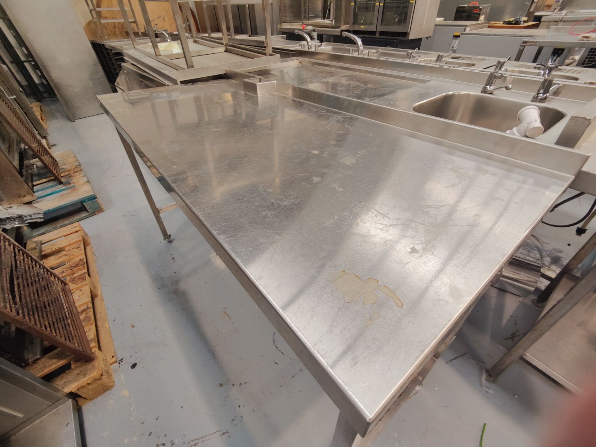 1 x Stainless Steel Prep Table Featuring a Cable Port and Space for Undercounter Appliances - Image 4 of 5
