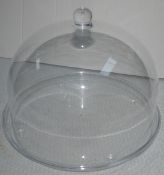 3 x Cake Display Dome Covers with Matching Plates - Size: H24 x W34 cms