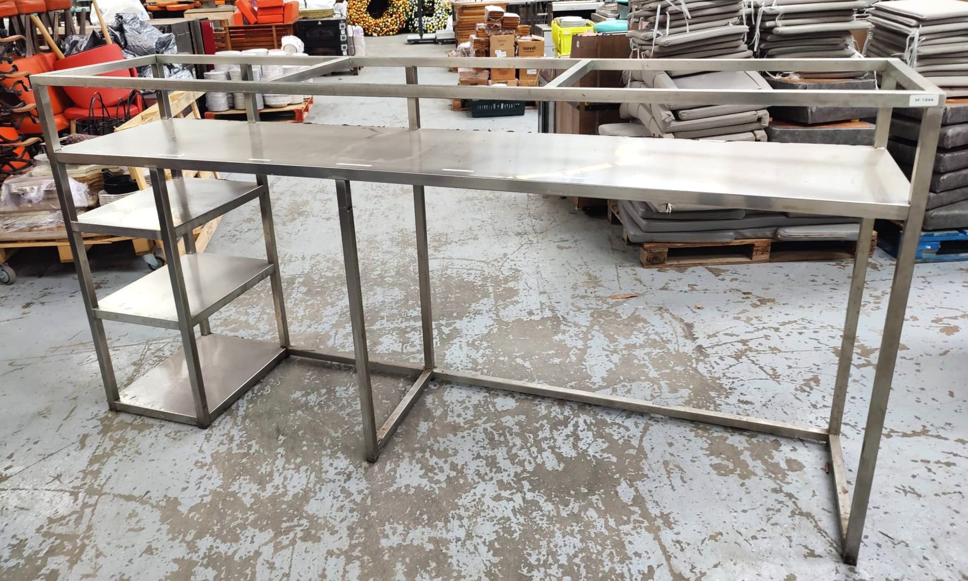 1 x Stainless Steel Backbar Bottle Cooler Housing with Glass Shelf - Dimensions: H121 with a Hight