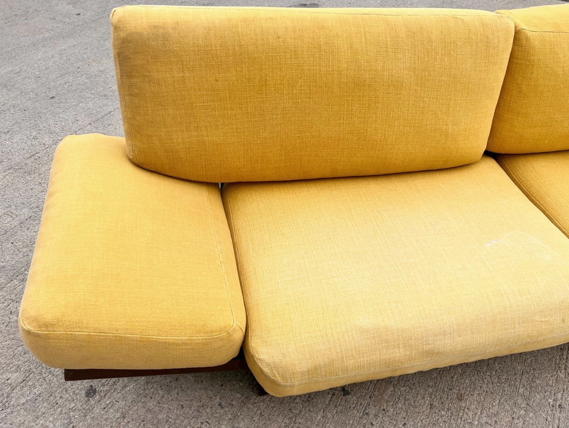 1 x Vintage-inspired Danish-style Low Profile 2.7-Metre Long Commercial Wooden Lounge Sofa - Image 4 of 21