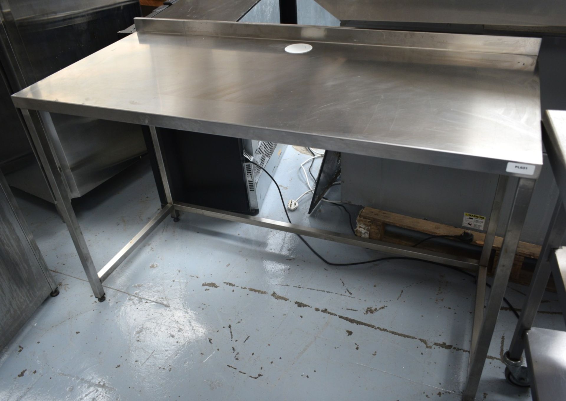 1 x Stainless Steel Preparation Table Featuring Space for Undercounter Appliances, Upstand - Image 6 of 7