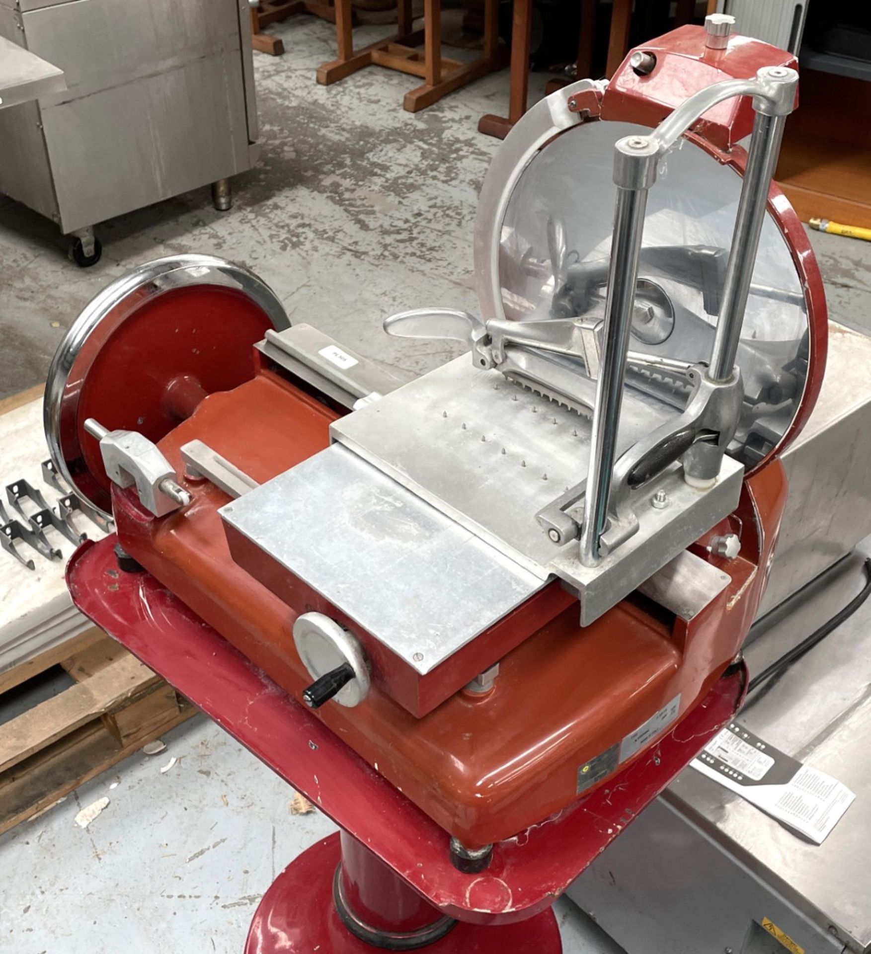 1 x FAC Manual Valono 350mm Meat Slicer with Stand - Model: F350 - 240v - Image 10 of 20
