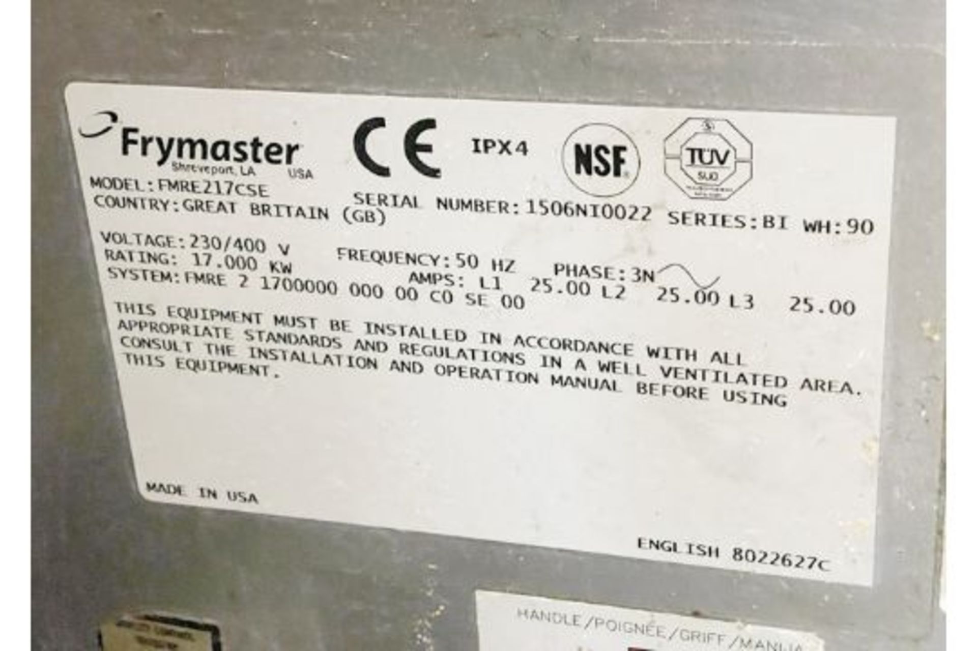 1 x Frymaster Twin Double Tank Electric 3 Phase Fryer with Built in Filtration and Chip Warmers - Image 8 of 14