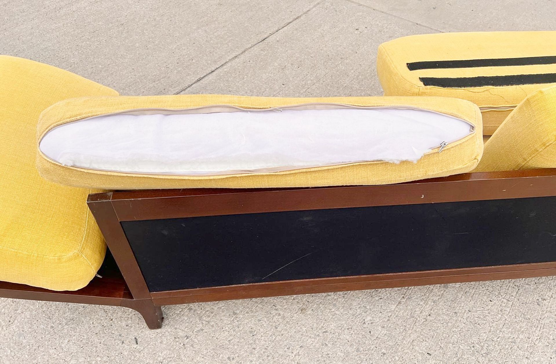 1 x Vintage-inspired Danish-style Low Profile 2.7-Metre Long Commercial Wooden Lounge Sofa - Image 8 of 21