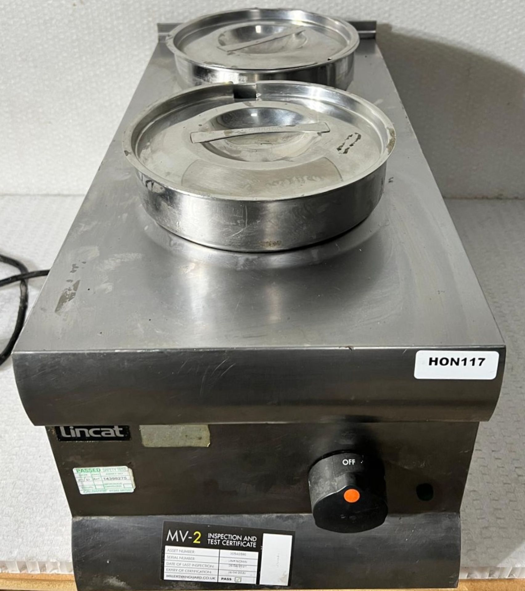 1 x Lincat BS3 Twin Pot Baine Marie - Full Stainless Steel Constuctions - Includes Pots and Lids