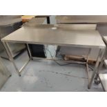 1 x Stainless Steel Preparation Table Featuring Space for Undercounter Appliances, Upstand