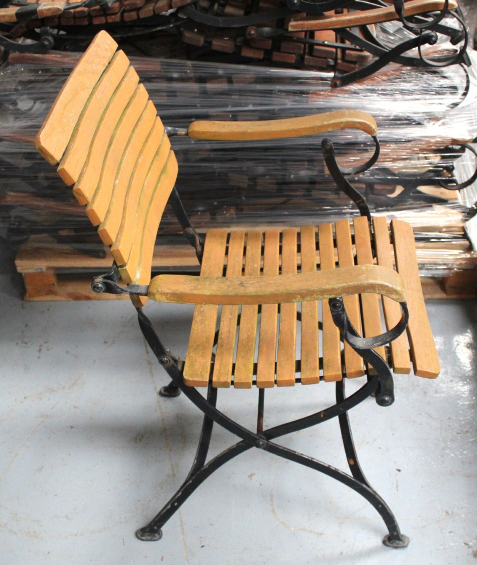 4 x Fontenay Garpa Outdoor Belle Époque Style Folding Garden Chairs - Teak Wood with a Steel Folding - Image 2 of 5