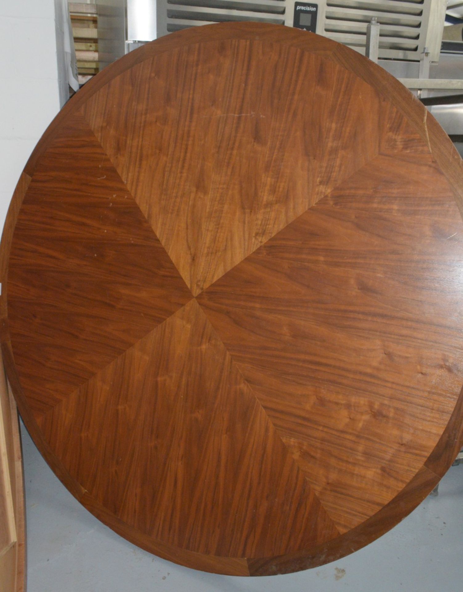 1 x Banqueting 1.8m Quarter Bookmatched Walnut Veneer Restaurant Table