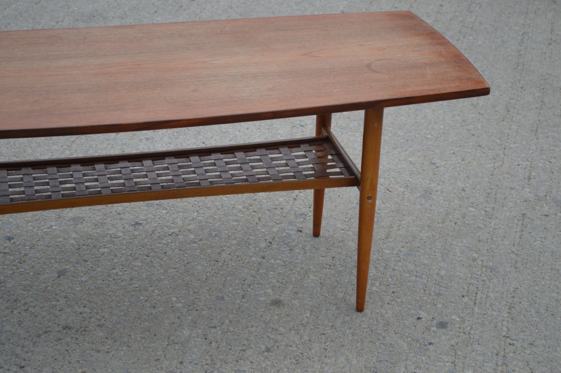 1 x Mid Century Scandinavian Teak Coffee Table Designed by Albert Larson - H50 x W136 x D54 cms - Image 9 of 16