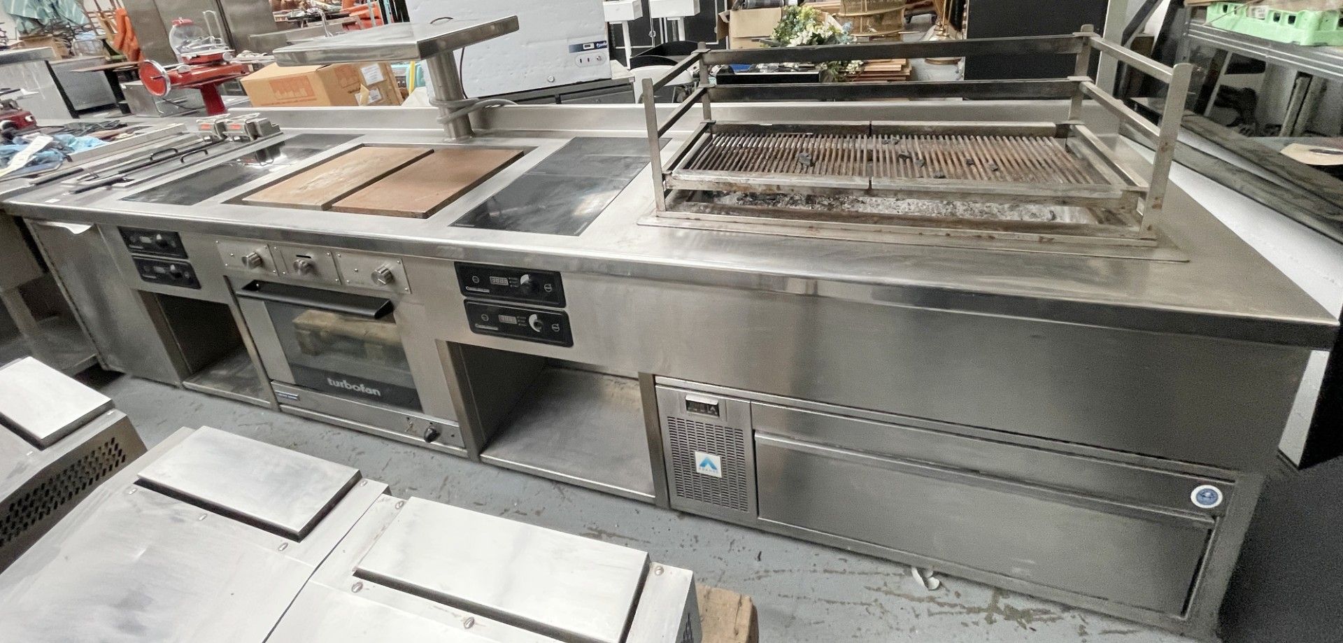 1 x Control Induction 3.6m Cookline Wall Suite for Commercial Kitchens - Features a FriFri Twin Tank