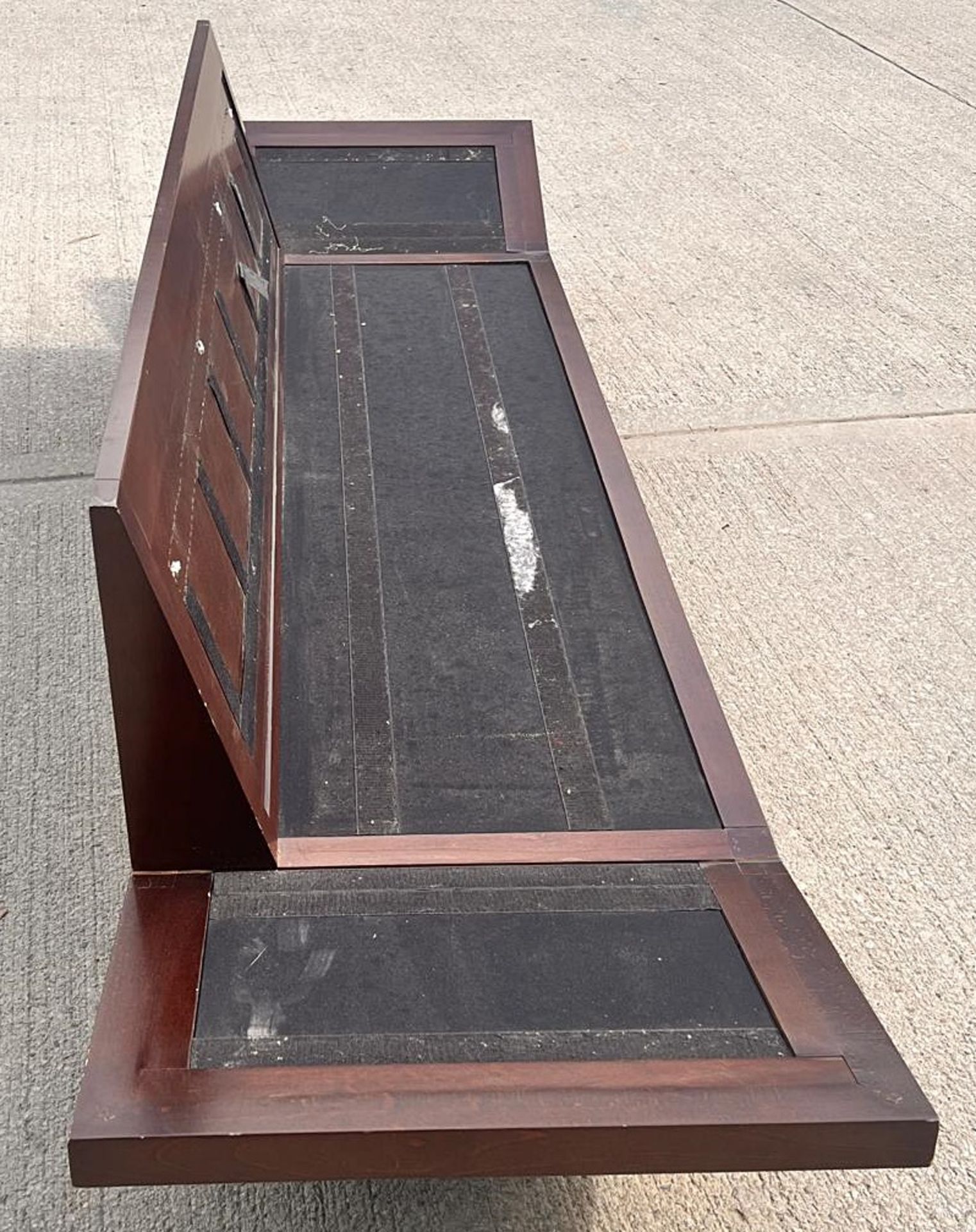 1 x Vintage-inspired Danish-style Low Profile 2.7-Metre Long Commercial Wooden Lounge Sofa - Image 7 of 21