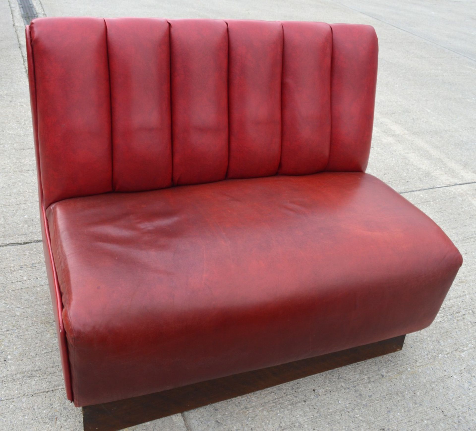 1 x Collection of Restaurant / Bar Seating Booths Suitable for Upto 8 Persons - Deep Red Faux - Image 14 of 15