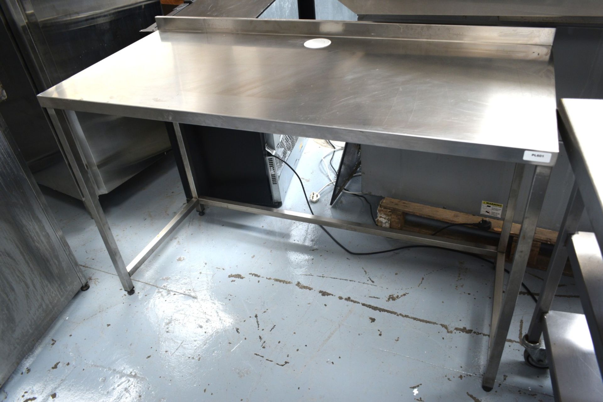 1 x Stainless Steel Preparation Table Featuring Space for Undercounter Appliances, Upstand - Image 3 of 7