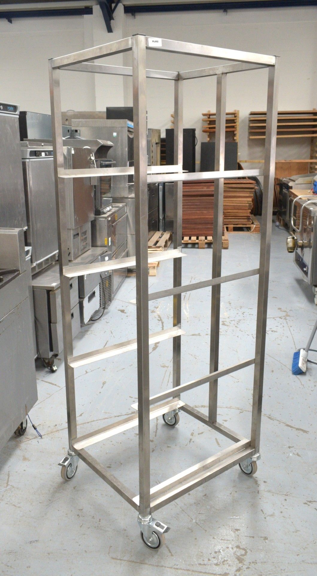 1 x Stainless Steel Mobile Tray Rack on Castors - Dimensions: H180 x W57 x D66 cms - Image 5 of 9
